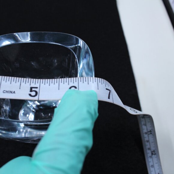 Small Heavy Glass or Crystal Vase with Etched Mushroom - Picture 10 of 12